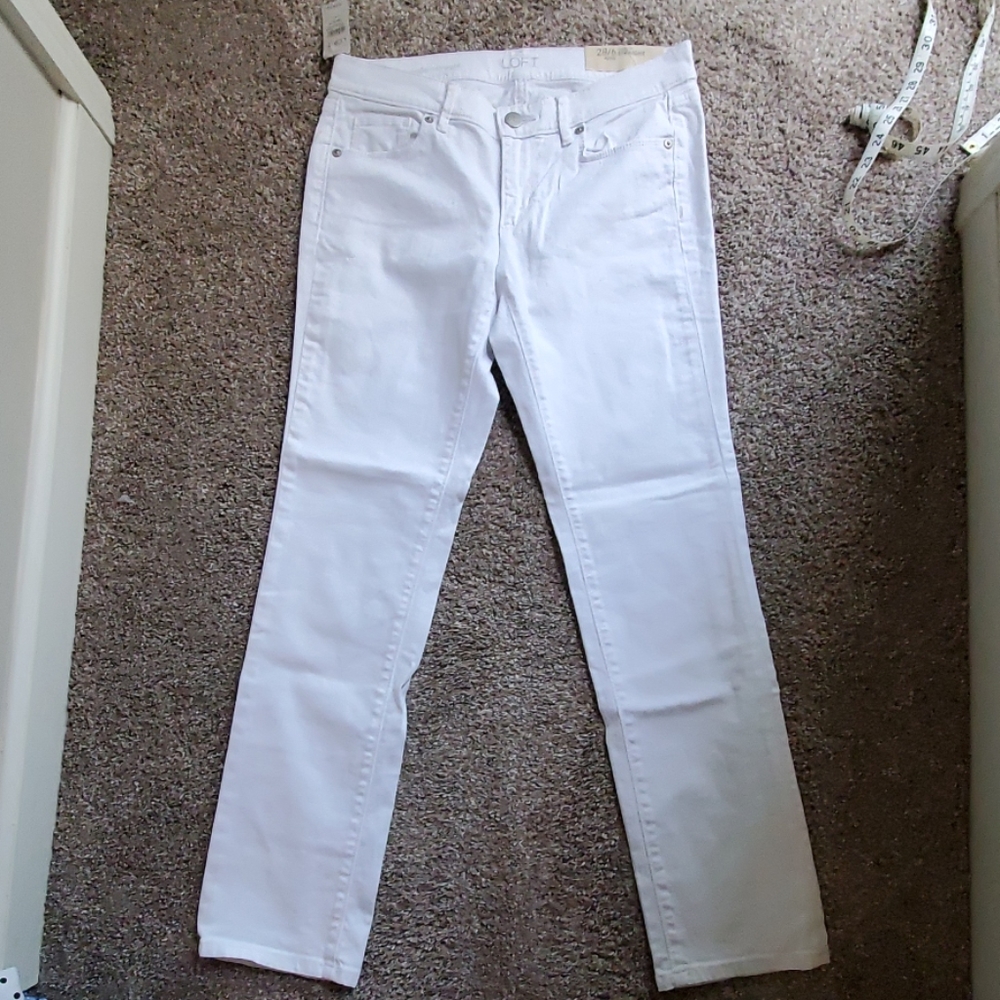 NWT LOFT straight white jeans size 28/6 petite